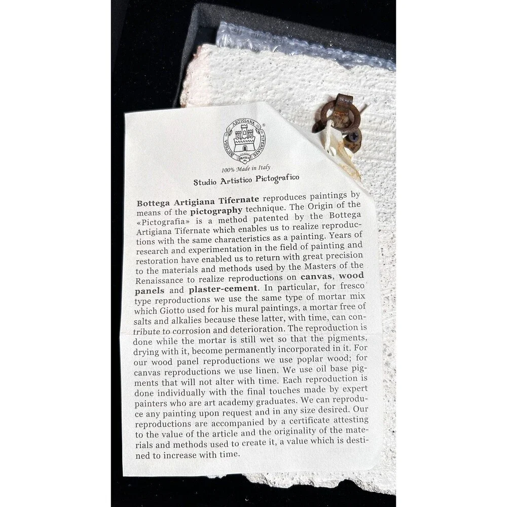 Bottega Artigiana Tifernate Fresco Melozzo da Forli Angel 2011 Box COA Gold Leaf